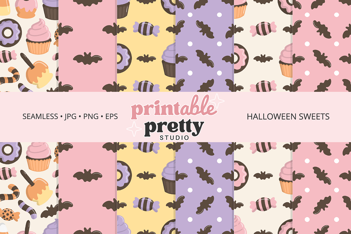 Halloween Sweets Clipart Pattern Set, a Seasonal Illustration by Printable Pretty Studio (Photo 8 of 11)
