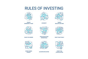 Rules of investing turquoise concept, an Icon by IMG Visuals