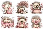 Whimsical Spring Hedgehog Clipart, an Illustration by Daily.Designs (Thumbnail 7 of 8)
