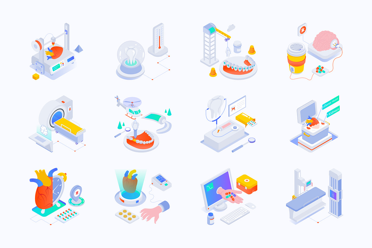 Medical Isometric Icons Set, a Duotone Icon by Vectors Market (Photo 6 of 8)