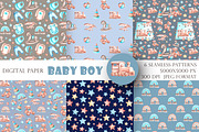 Baby boy watercolor set. Birthday., an Illustration by SabinaWatercolorArt (Thumbnail 9 of 15)
