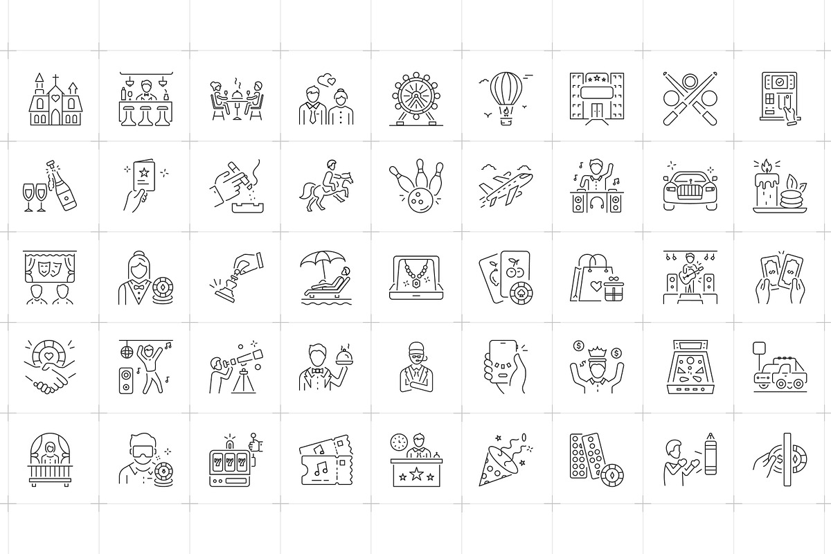 Animated Las Vegas Icons, an Outline Icon by Prosymbols (Photo 4 of 6)