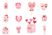 Watercolor Valentine clipart, an Illustration by Designworld (Thumbnail 3 of 4)