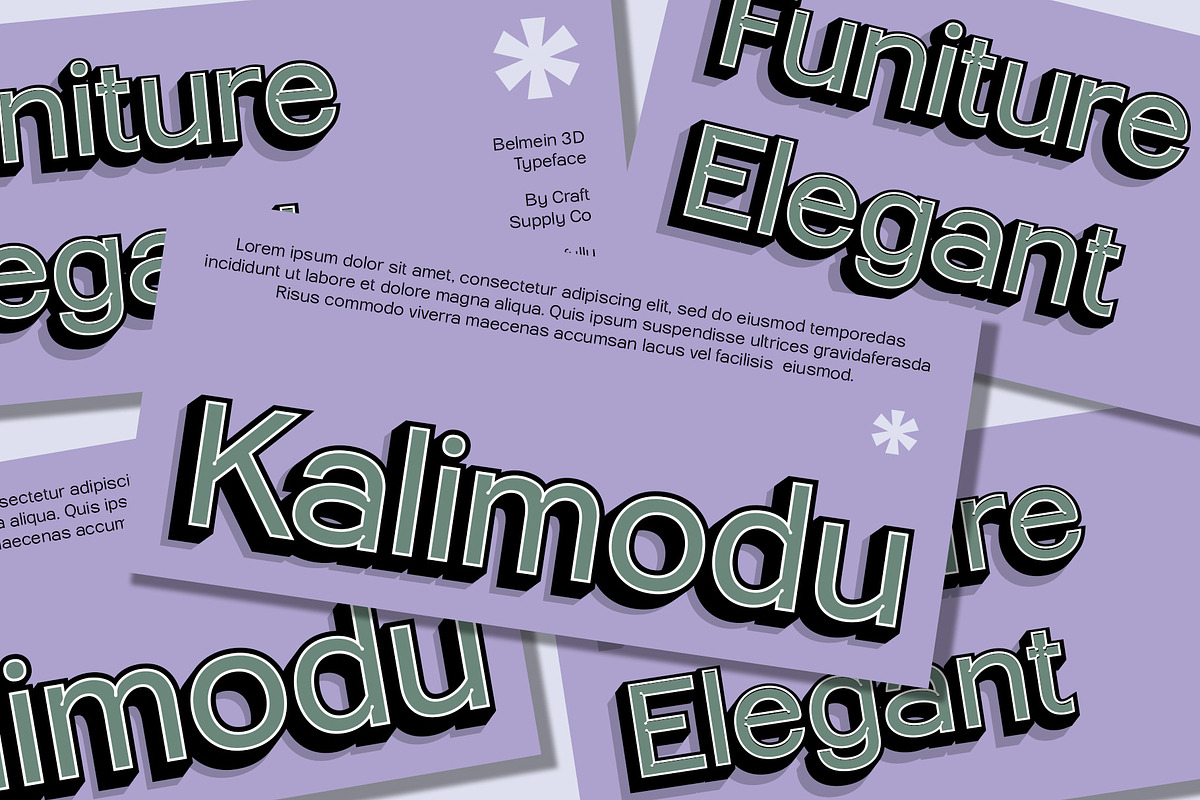 Belmein 3D, a Sans Serif Font by Craft Supply Co. (Photo 6 of 8)