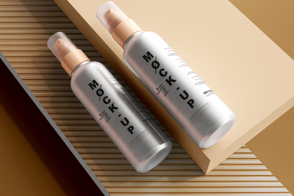 Aluminum Cosmetic Mockup Bundle, a Cups & Container Mockup by pmvch (Photo 57 of 206)