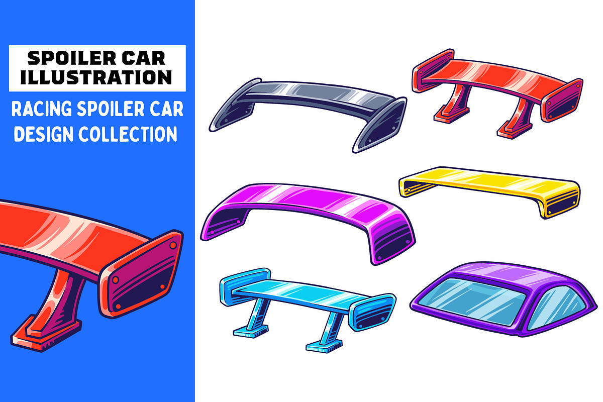 Automotive Spoiler & Wing Collection, a Transportation Illustration by Signatoro