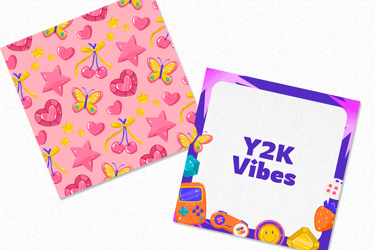 Retro Sparkle Y2K Watercolor, an Object Illustration by CreativeValuation (Photo 8 of 13)