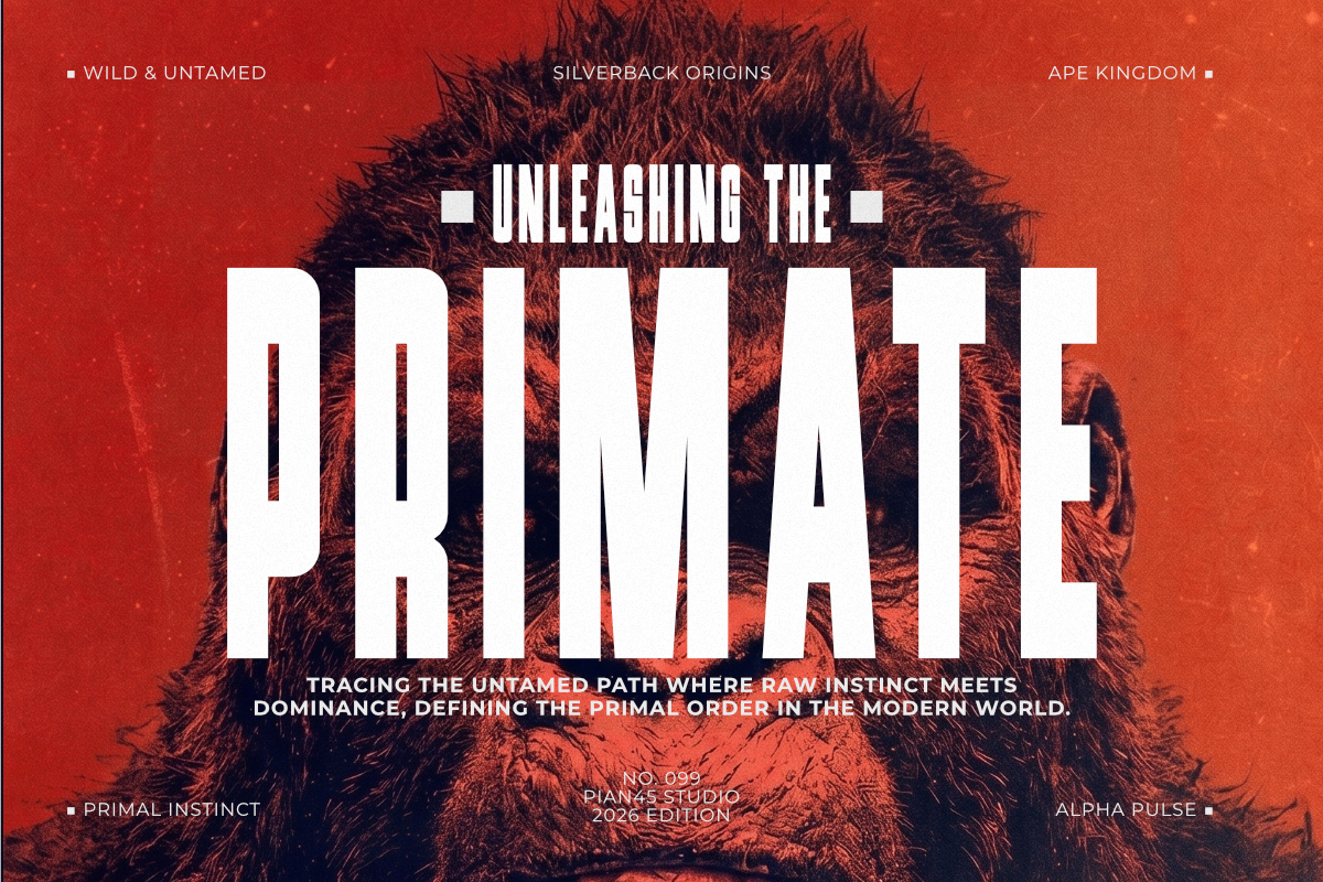Primate - Condensed Sans Serif Font, a Sans Serif Font by Pian45 Studio (Photo 2 of 8)