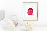January Garnet Birthstone Print, an Illustration by Charming Ink (Thumbnail 2 of 2)