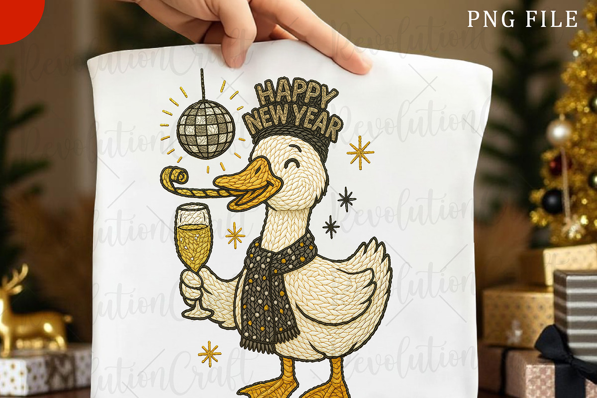 Yarn Crochet Happy New Year Goose Pn, an Illustration by OK Design (Photo 2 of 4)