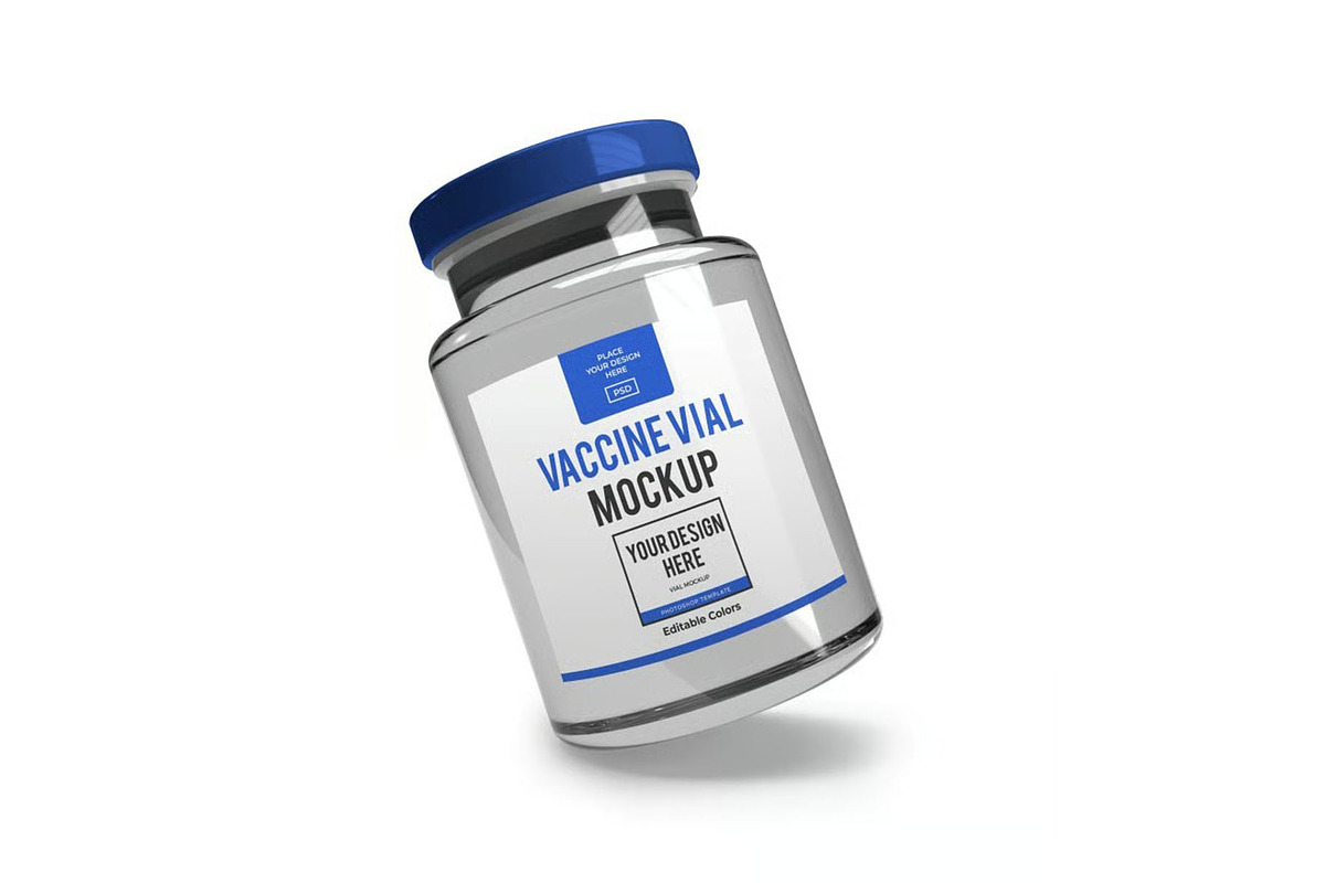 Vaccine Vial Mockup Template Set, a Packaging Mockup by DesignRushMarket (Photo 4 of 11)