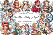 Cute Christmas Baby Angel Clipart, an Illustration by designcity5 (Thumbnail 1 of 5)