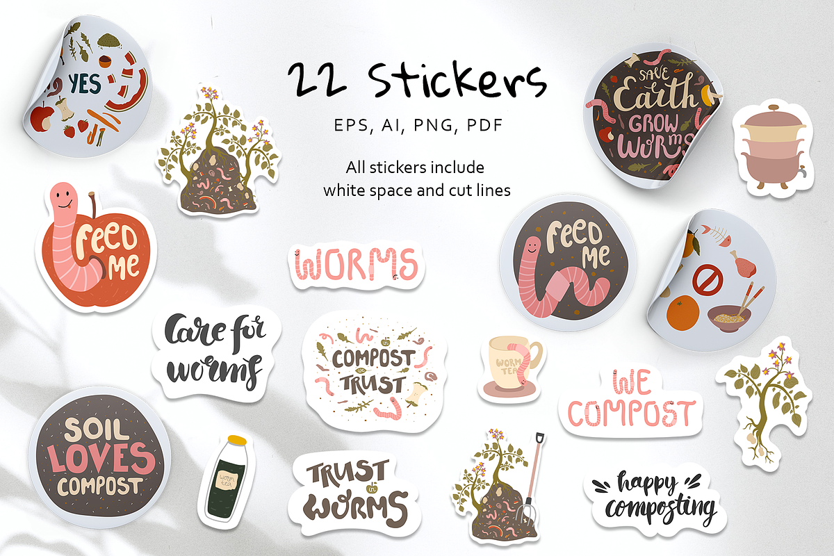 Vermicomposting clipart, an Illustration by Walrus Darya (Photo 9 of 14)