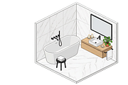 bathroom interior 3D illustration, an Object Illustration by Nurlan's shop (Thumbnail 1 of 3)