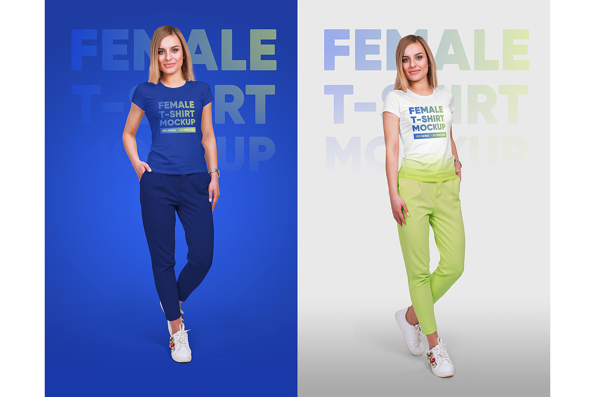 Female T-Shirt Mockups Vol 4 Part 2, a Shirt Mockup by Hi, Mock-Up! (Photo 4 of 10)