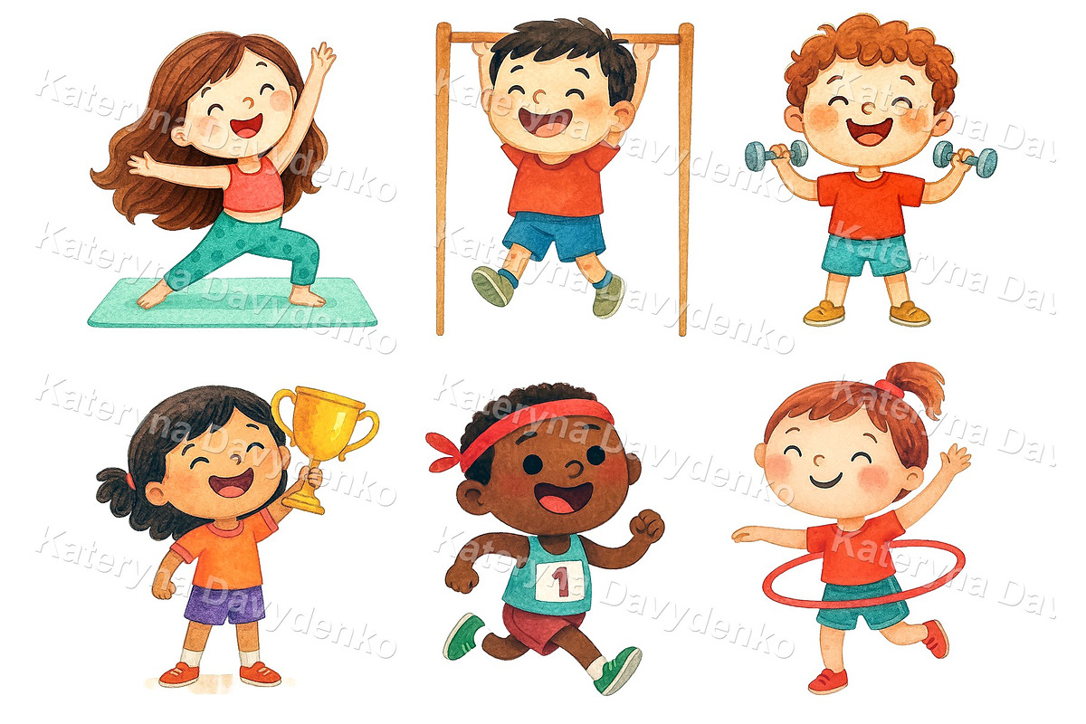 Kids Sports Activities Set, a Sport Illustration by Bubert Art (Photo 1 of 7)