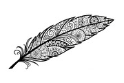 Ornamental Feather SVG Bundle, an Illustration by yasushie (Thumbnail 14 of 31)
