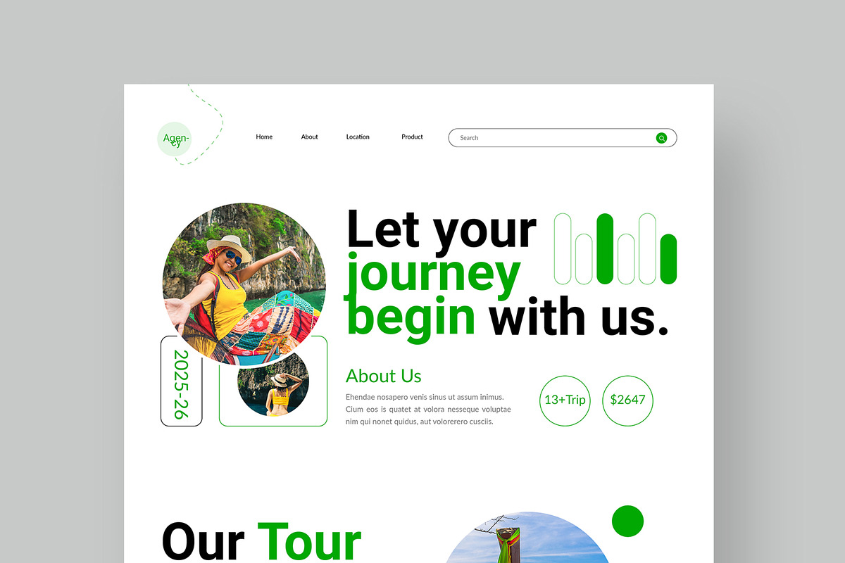 Travel Agency Landing Page, a Landing Page Template by CreativeShaper (Photo 2 of 6)
