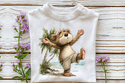 Funny Summer Teddy Bear PNG Clipart, an Illustration by OK Design (Thumbnail 5 of 6)