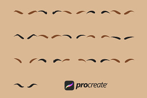 Eyebrows Set 1 Procreate Brush Stamp