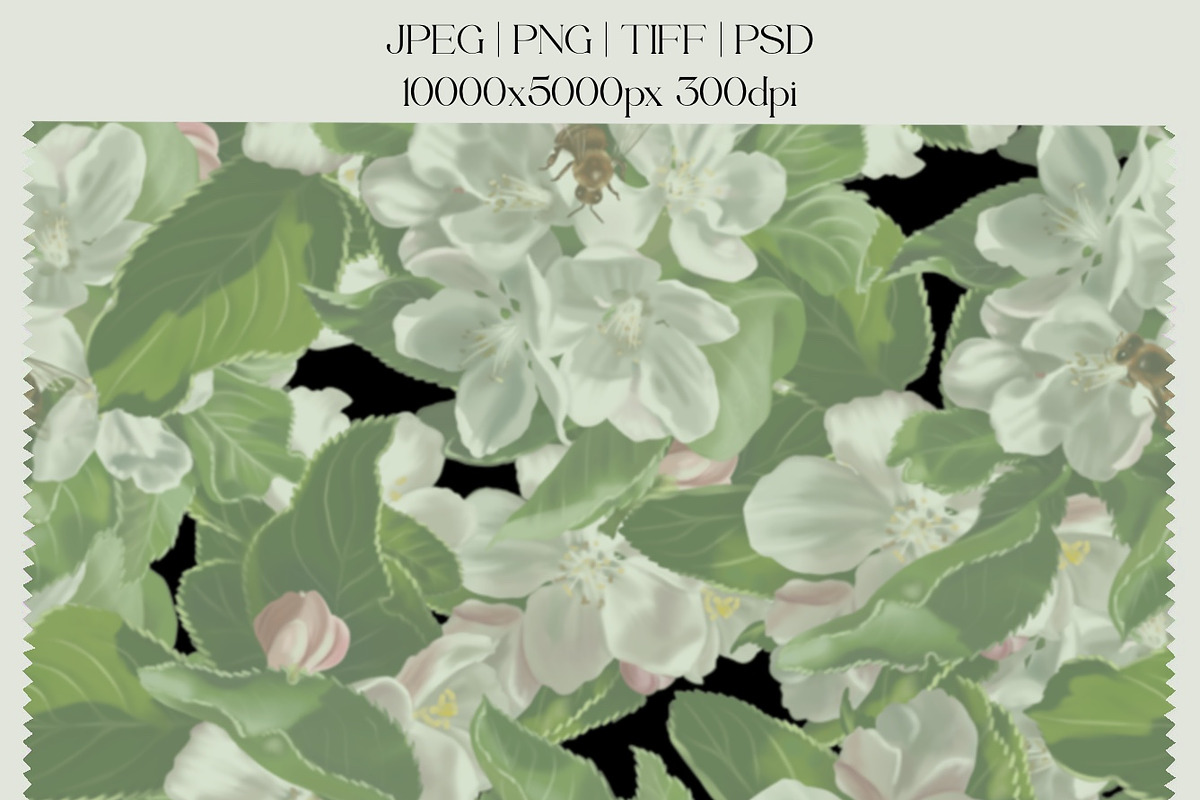 Apple Blossom - Botanical pattern, a Pattern Graphic by NNclipart (Photo 10 of 12)