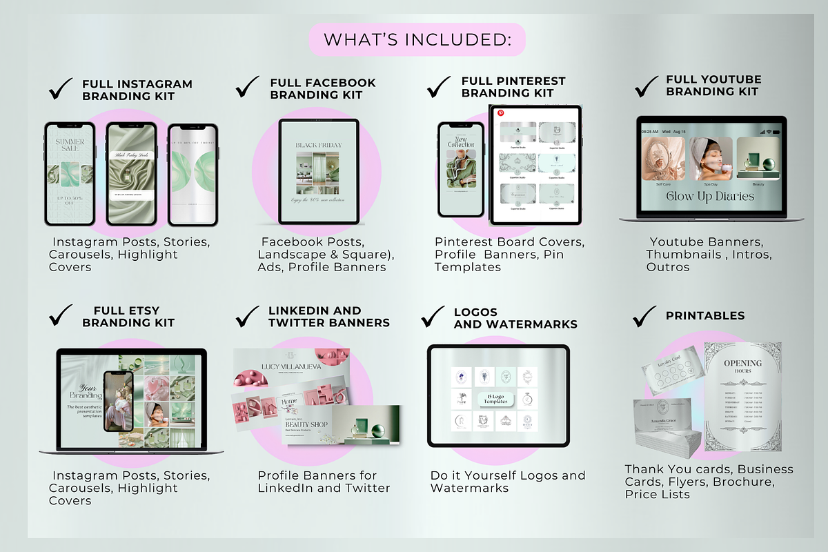 1000 Branding Kit Green Sage, a Social Media Template by CopertiniStudio (Photo 2 of 8)