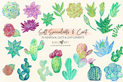Cacti & Succulent Watercolor Clipart, an Illustration by Oh Darling Graphics (Thumbnail 2 of 4)