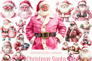 Pink Trendy Christmas Santa Png, an Illustration by Craft Nest
