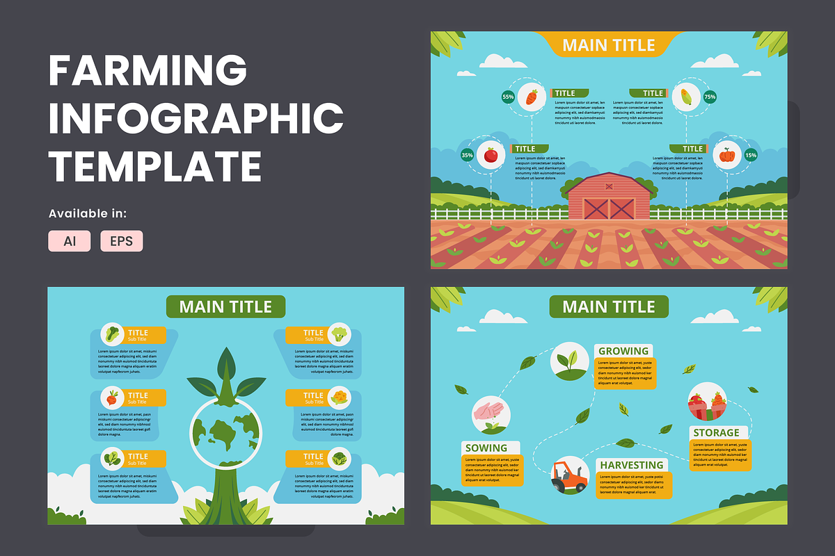 Farming Infographic Template, a Templates & Theme by Bartama Graphic (Photo 1 of 4)