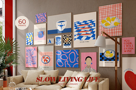 Slow Living life - Posters library, a Background Graphic by lokko studio