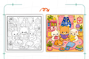 Kawaii Daydreamy Cute Coloring Pages, a Decorative Illustration by Coco Bloom (Thumbnail 5 of 8)