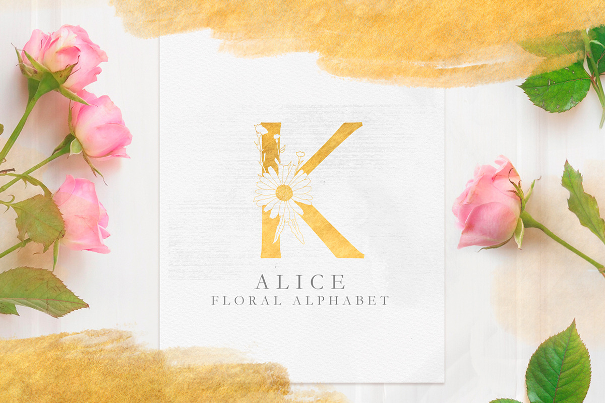 Floral alphabet - ALICE preview 2
