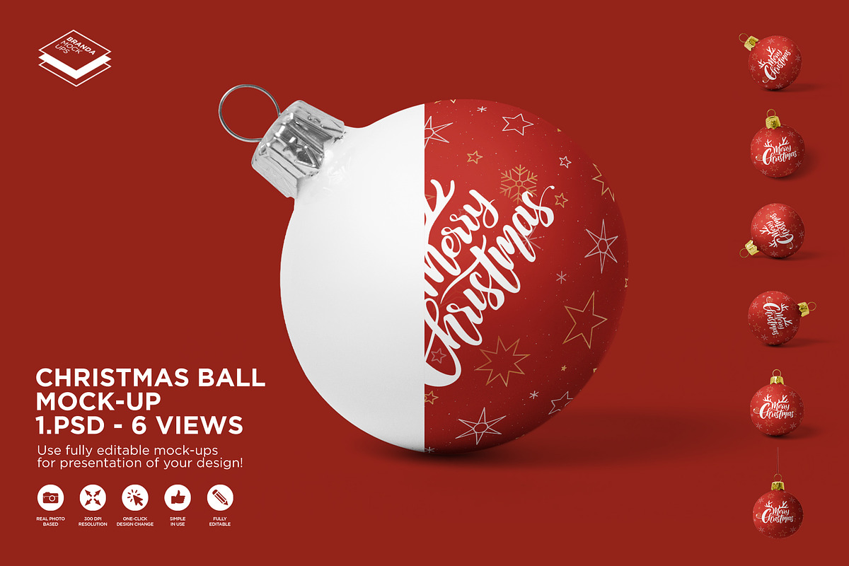 Christmas Ball Mock-up, a Product Mockup by Branda Keeps (Photo 1 of 17)