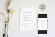 Dusty Blue Wedding Invite Template, an Invitation Template by Cottontail Paper Shop (Thumbnail 3 of 7)