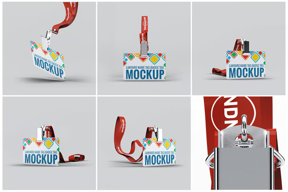 Lanyard Name Badge Tag Mock-up, an Advertising Mockup by Se٧enStudio (Photo 5 of 10)