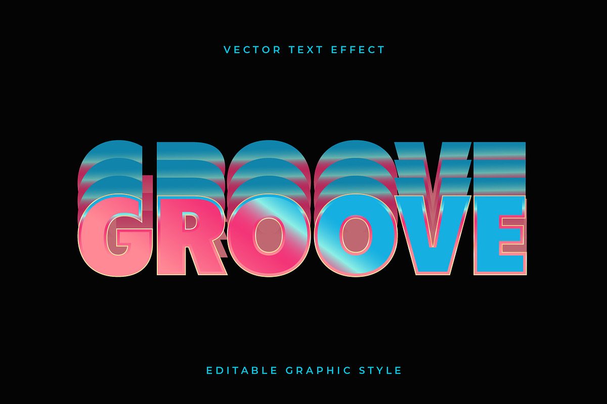 Retro Gradient Layered Text Effect