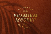 Gold Foil Logo Mockup Brown Leather, a Product Mockup by Smart Works (Thumbnail 1 of 2)
