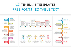 Timelines Bundle - 12 Templates