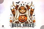 Bull Sheet PNG,Ghost Cows Halloween, an Object Illustration by Libby Wishes (Thumbnail 1 of 3)