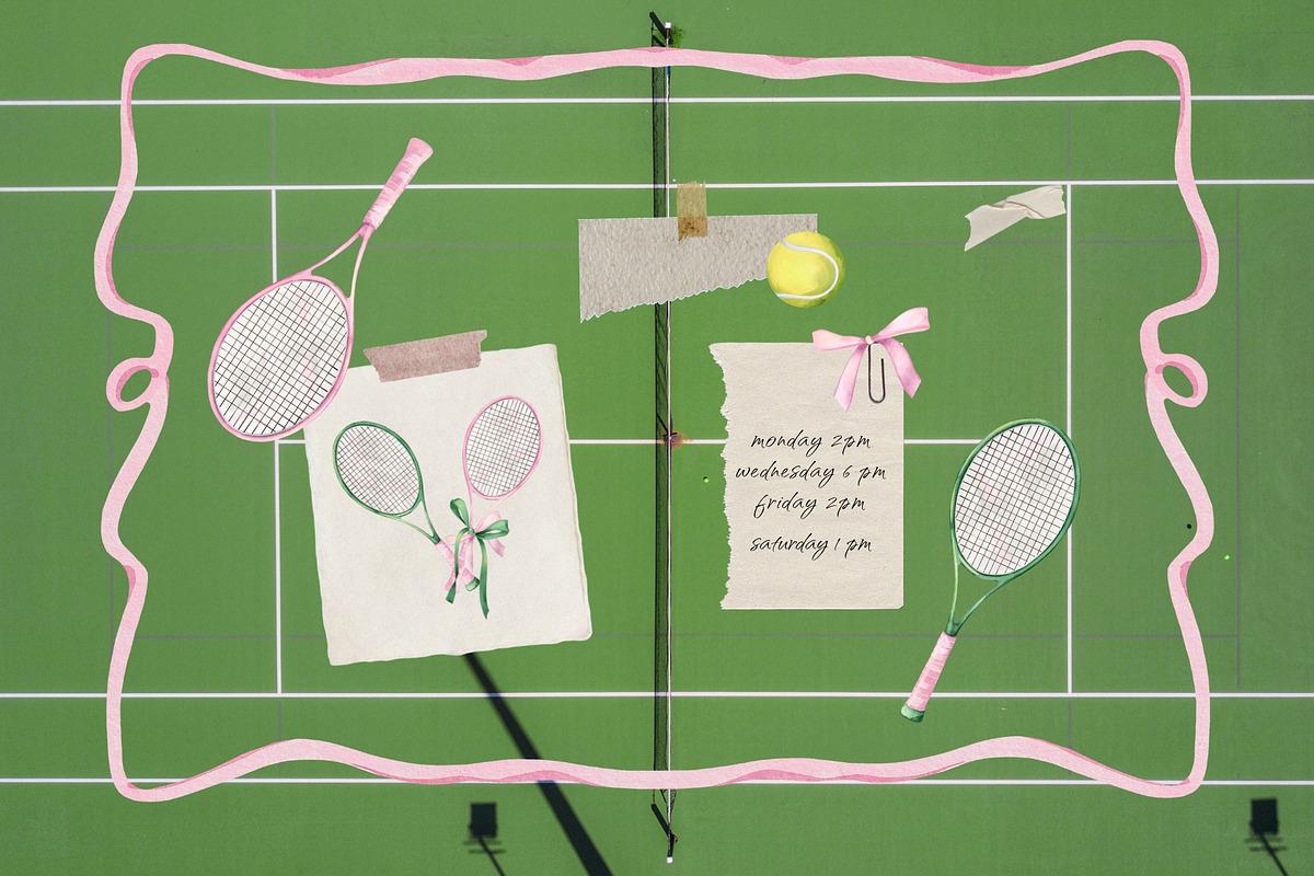 Tennis Aesthetic Collection, a Sport Illustration by ArtMaslyana (Photo 3 of 7)