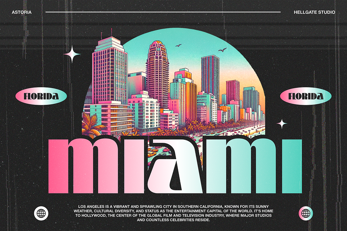 Astoria Retro Display Font, a Sans Serif Font by GRVS Studio (Photo 4 of 4)