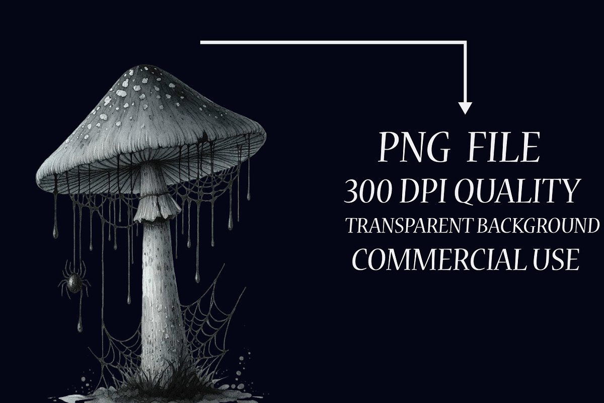 Gothic Mushroom clipart, an Illustration by Libby Wishes (Photo 3 of 7)
