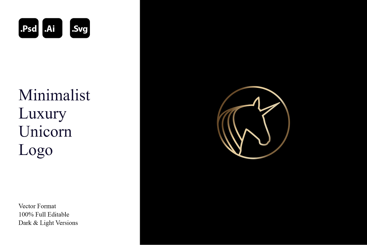 Minimalist Luxury Unicorn Logo, a Branding & Logo Template by Luxury Logos (Photo 1 of 4)