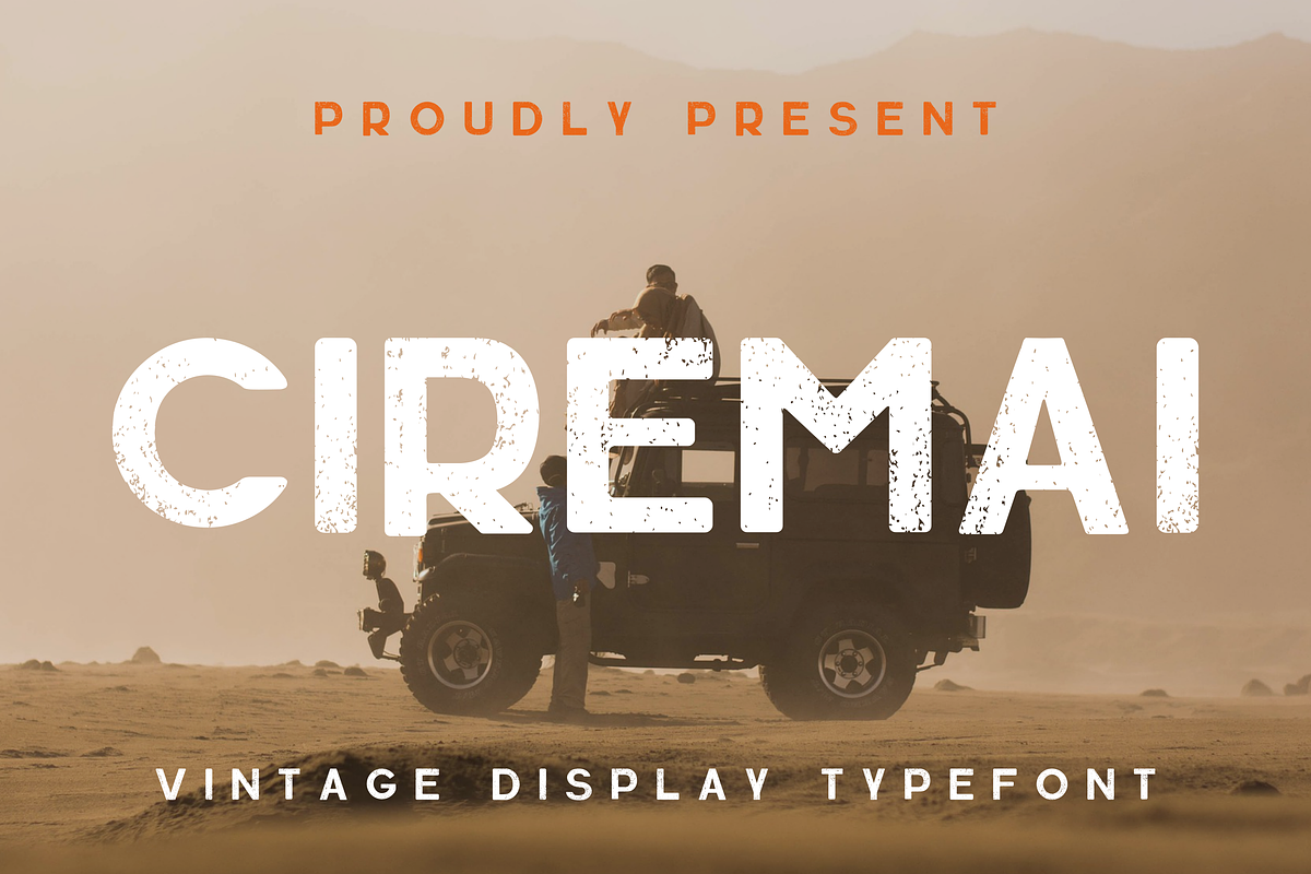 Ciremai - Vintage Display Font, a Sans Serif Font by Zakazis (Photo 1 of 6)