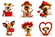 cute-watercolor valentines dog clipa, an Illustration by CreationArt (Thumbnail 5 of 5)