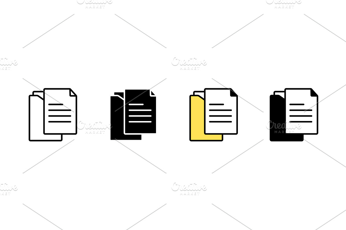 Set of four icon variations, an Object Illustration by skripnikbb