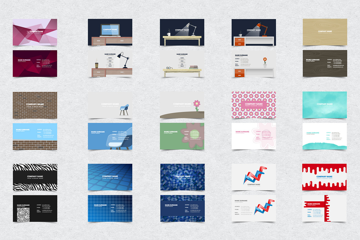 250 Business Card Vector Templates, a Business Card Template by Bobboz Store (Photo 4 of 18)