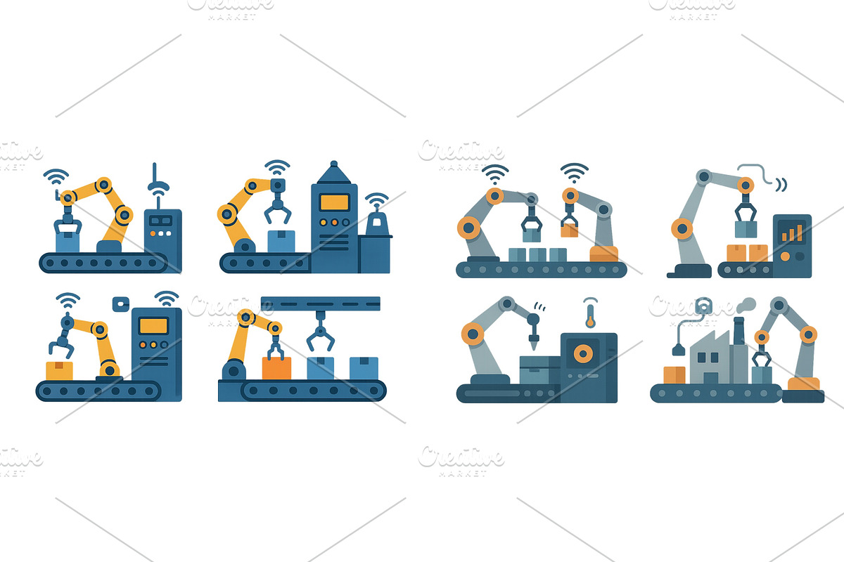 Modern automation in manufacturing, an Illustration by ZinetroN