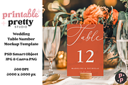 Champagne Table Number PSD Mockup, a Product Mockup by Printable Pretty Studio (Thumbnail 3 of 10)