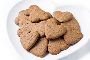 Heart-shaped gingerbread cookies, a Food & Drink Photo by etorres69